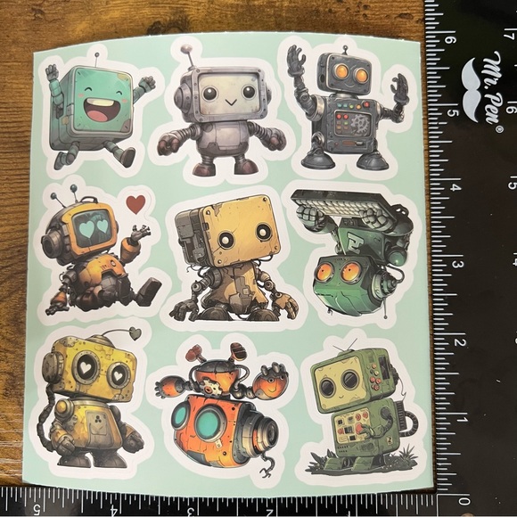 55pc Cute Anime Robot Stickers | Laptop, Planner, Water Bottle - Picture 4 of 8